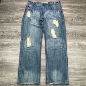 Jordan Craig Jeans Mens 36x32 Straight Distressed Baggy Denim Hip Hop Y2K 90s